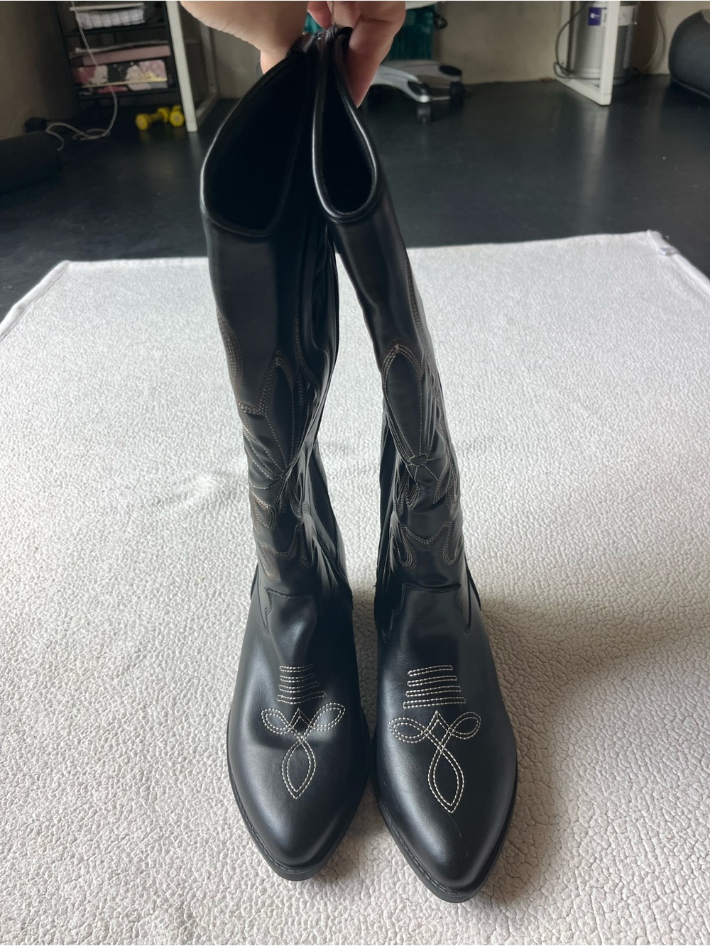 NWT Torrid Black Knee High Western Cowgirl Boots Heeled Womens 10.5WW - Picture 4 of 7